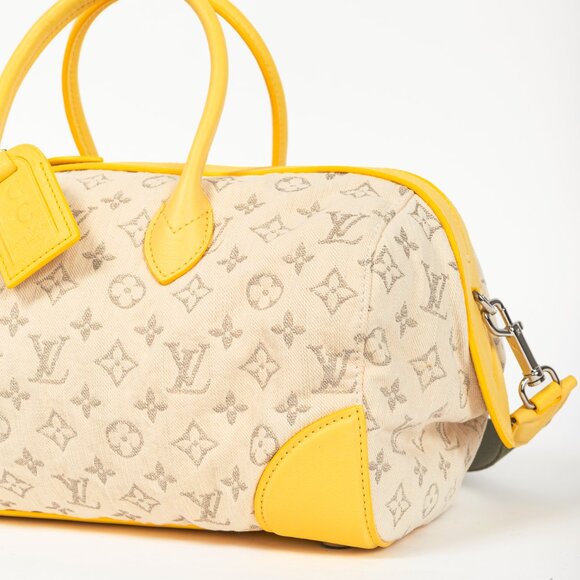 Louis Vuitton SS/12 Squat MM Denim Jaune Handbag - Picture 11 of 15